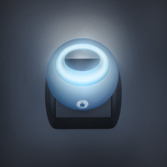 LED Nachtlamp met Schemersensor – Automatisch Aan/Uit Nachtlicht voor Stopcontact – Energiezuinige LED Verlichting 1W – Blauw – Compact Nachtlampje voor Gang, Slaapkamer en Kinderkamer [20275BL] van Merkloos
