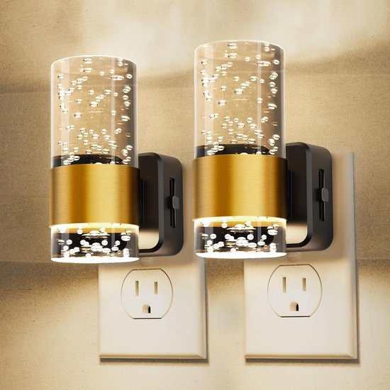 LED Nachtlamp Set - Inbouw Dimbaar Nachtlicht - Acrylaat Wandlamp 0-100 Lumen - 3000K Dagtotdonker Sensor - Voor Badkamer en Gang - Energiezuinige Nachtverlichting - Voor Gezinnen en Huishoudens - Nachtlamp - Wit - 2 Stuks van MaxxHome