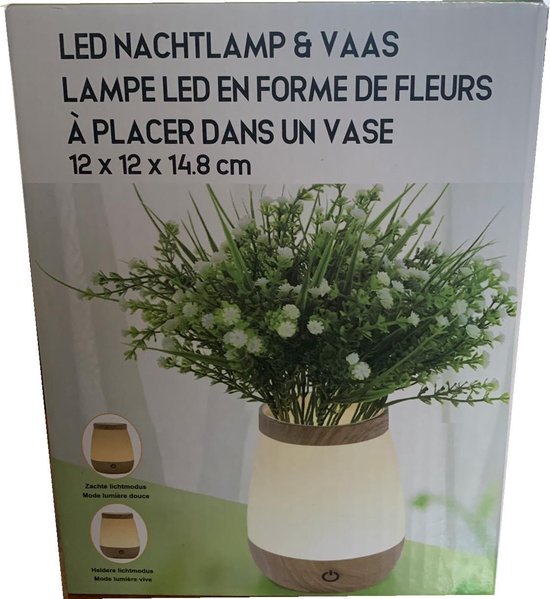 LED nachtlamp & vaas ø 12 cm | Moederdag cadeautje van Somultishop