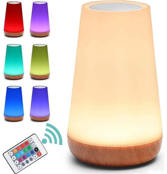 LED-nachtlampje, gekleurd nachtlampje voor naast het bed, aanraakgevoelig nachtlampje, 13 kleuropties, oplaadbaar, kerstcadeau. van Merkloos