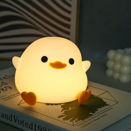 LED Nachtlampje Kinderen, Siliconen Eend Bedlampje met Dimbaar + Timer, LED Voedernachtlampje, Slaapkamerdecoraties, Verjaardagscadeaus voor Kinderen, Baby's, Vrouwen, Meisjes, Jongens van OneFire