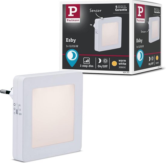 LED Nachtlampje met Schemersensor Hoekig - Warm Wit Licht van Merkloos