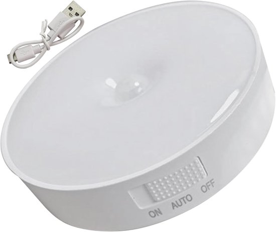 LED Nachtlampje - Nachtlampje met Bewegingssensor-Draadloze Ledlamp - 1 Stuks - 3 Standen - Wit licht 6000k - LED Nachtlampje - Magnetisch - LED Kastverlichting en Trapverlichting met Sensor - Draadloos op Batterij - Wandlamp van Merkloos