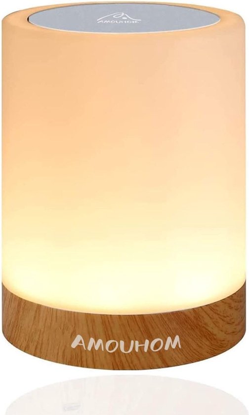 LED Nachtlampje Opblaadbaar - Incl. Afstandsbediening - Nachtlamp met Touchcontrol - Lamp Verschillende Kleuren - Dimbaar