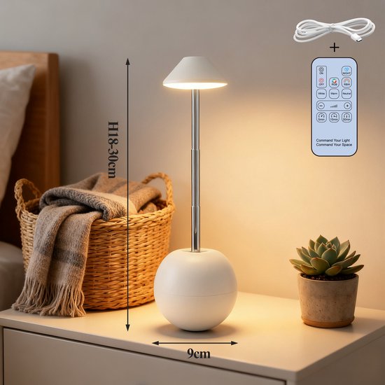 LED-nachtlampje (oplaadbaar) - Creatieve decoratieve tafellamp - Afstandsbediening voor op het bureau - Sfeerverlichting naast het bed