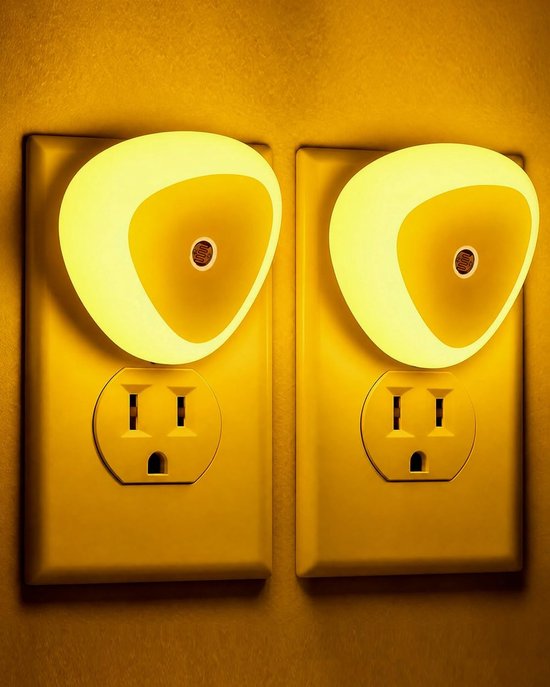 Led Nachtlampje Stopcontact - Nachtlampje met dag/nacht sensor - Boor Baby Kinderen en Volwassenen - Warm licht - 2 Stuks van PZCC
