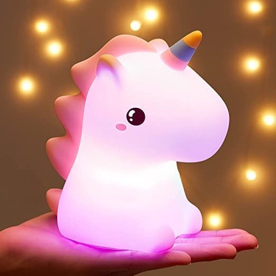 LED Nachtlampje Unicorn - Eenhoorn - Regenboog kleur - Touch Control - 7 kleuren van Merkloos