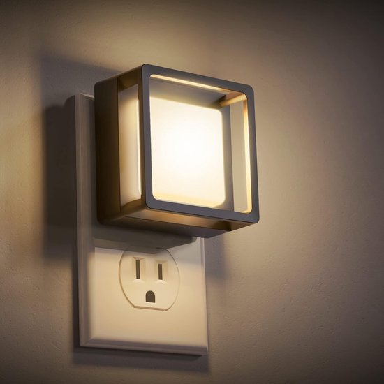 LED-nachtlampje, wandnachtlampje [2-pack], met schemersensor, dimbaar nachtlampje, geschikt voor badkamers, gangen, slaapkamers, kinderkamers, trappenhuizen, instelbare helderheid, zacht wit licht. van Ammtoo