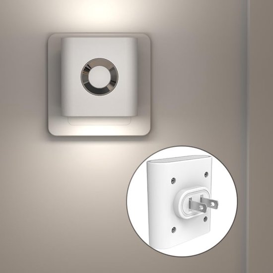 LED-nachtlampjes, 2-pack, in het stopcontact te steken nachtlampje, schemering tot zonsopgang, 4000K zacht wit, helder nachtlampje, automatisch aan/uit, voor volwassenen, kinderkamer, slaapkamer, badkamer, gang, keuken van Merkloos