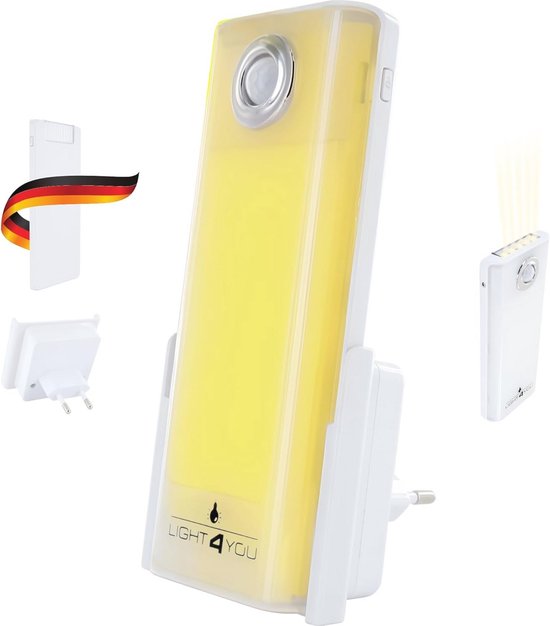 LED Nachtlicht 4in1 | Multifunctioneel Stopcontact Licht met Bewegingssensor en Oplaadfunctie van Merkloos