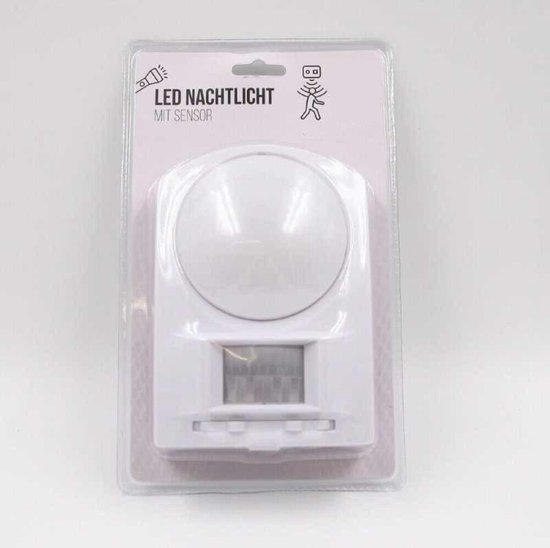 Led nachtlicht wit met bewegingssensor en muurbevestiging - batterijen van Ansmann