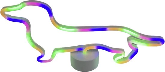 Led neon Teckel Rainbow color (Twinkle Toys) van Twinkle Toys