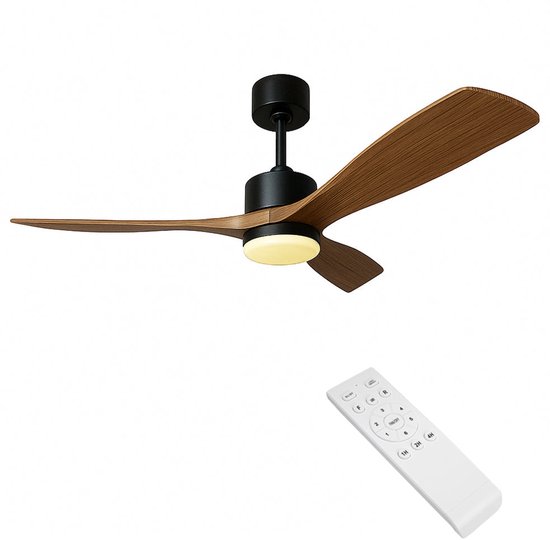 LED Plafondventilator - Hout Zwart - 18W - 1440 lumen - CCT - Kleurwissel - Niet dimbaar van LedLoket