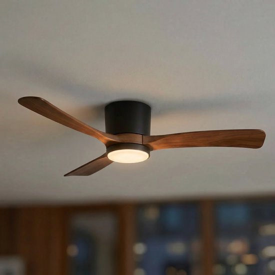 LED Plafondventilator - Zwart - 18W - 1440 lumen - CCT - Kleurwissel - Niet dimbaar van LedLoket
