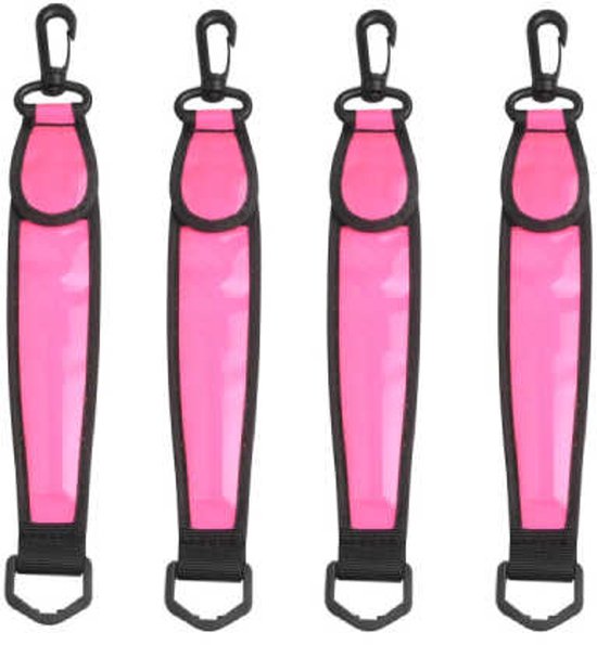 LED reflecterende hanger, reflecterend licht van karton, reflecterende tape, reflecterende hanger, 3 standen - waterdicht - backpacken - wandelen en joggen-roze van Merkloos