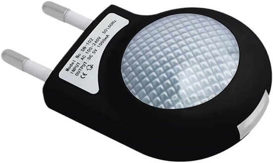 LED Slak Nachtlampje – Lichtsensor – Wandlamp – voor Kamers en Slaapkamers – Zwart van Merkloos