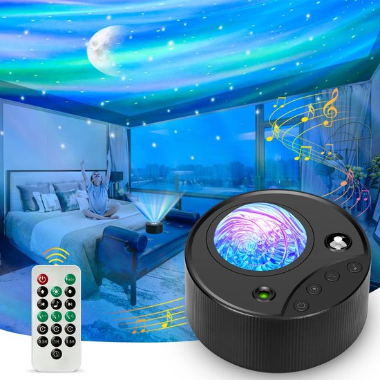 LED-sterrenhemelprojector - 14 kleuren - Aurora Galaxy-projector met witte ruis en afstandsbediening - kindernachtlamp - cadeau voor tienermeisjes - nachtlamp voor baby en volwassene - voor feesten en kamerdecoratie.