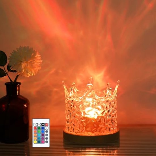 LED-sterrenhemelprojector, 16-kleurige golflamp met touch-/afstandsbediening, watergolf- & auroralamp voor slaapkamer & feesten – Cadeaus voor kinderen