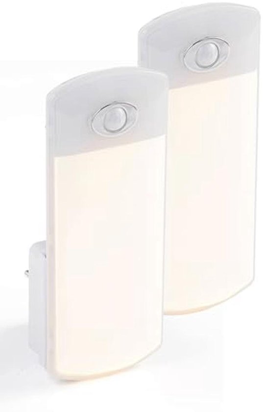 LED-stopcontacten met bewegingsmelder en inductieopladen - Set van 2 nachtlampjes en zaklampen van Merkloos