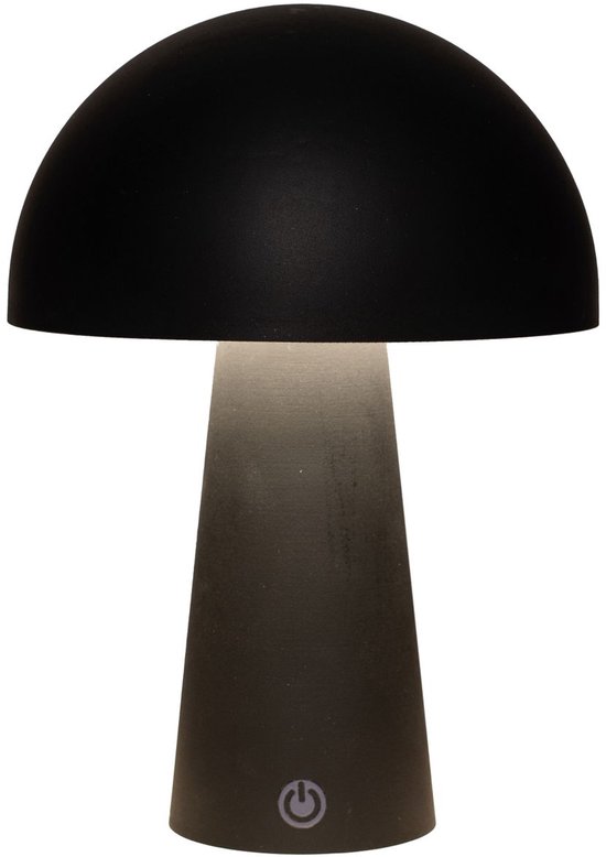 LED Tafellamp rond zwart 15x15x21cm.