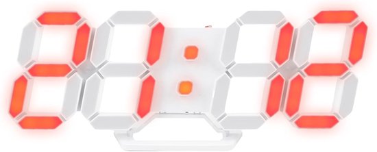 LED Wandklok - Digitale Klok - Slaapkamer Decoratie - Automatisch Dimmend Display - 14 x 3 cm - Kleurrijk