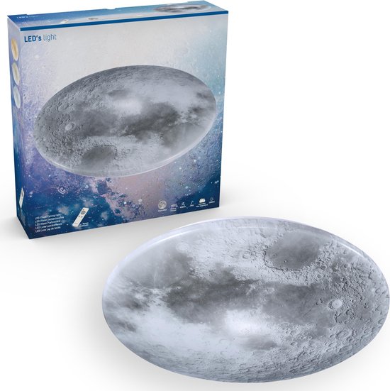 LED's Light Maan Plafondlamp voor de Slaapkamer - Dimbaar met afstandsbediening - 40 cm van LEDs Light