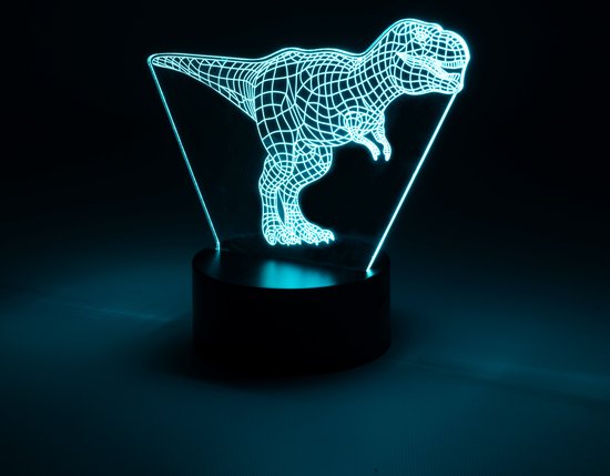 LEDyourLight 3D LED Lamp Dino - 7 Kleuren Nachtlampje van Merkloos