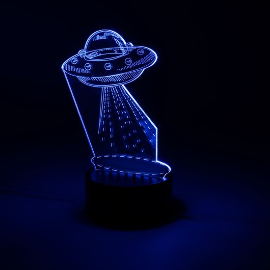 LedyourLight 3D Led Lamp Ufo - 7 Kleuren Nachtlampje van Merkloos