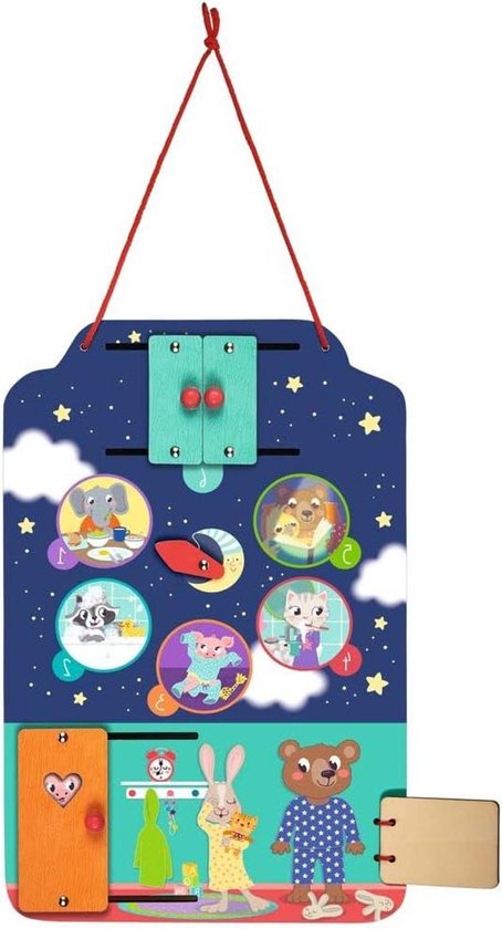 Leer Plaat Avondroutine - Avondplanner Kinderen - Ontspannen Slapen - Speelse Elementen - Small - Multicolor