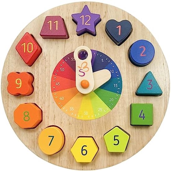 Leerklok voor kinderen vanaf 3 jaar - Spelenderwijs horloge leren met regenboogdesign
