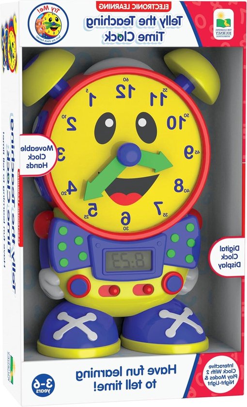 Leertijd Klok - Tijd Leren Speelgoed - Kinderen Leren Klokkijken - Twee Quiz Modes - Inclusief Batterijen - Primair