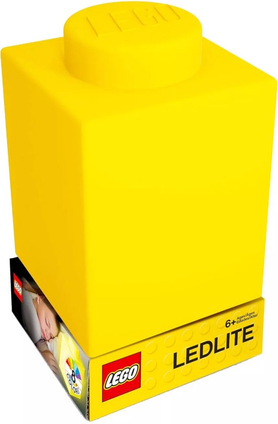 Lego Siliconen LED Nachtlampje - Geel van Merkloos