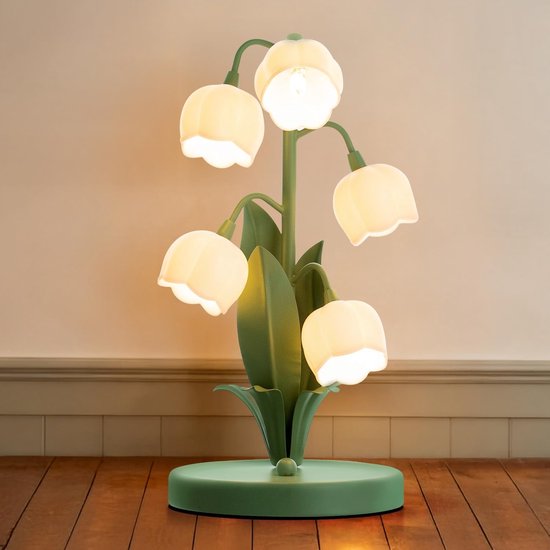 Lelietje-van-Dalen nachtlampje - 3 kleuren instelbaar - schattig design - voor slaapkamer, studentenkamer, woonkamer en kantoor decoratie - groen