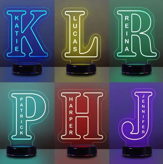 Letterlamp led met naam - decolamp - gepersonaliseerd - ABC van Merkloos