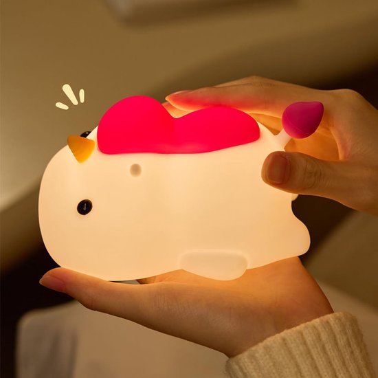 Leuk nachtlampje voor kinderen - Zacht siliconen nachtlampje voor de kinderkamer - Oplaadbaar draagbaar LED-nachtlampje voor naast het bed, geschikt voor baby's en peuters van Merkloos