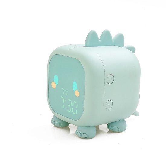 Leuke Dinosaurus Kinderwekker - Wekker - Digitale Klok - Studentenwekker - Kinderen - Groen van Deluxa