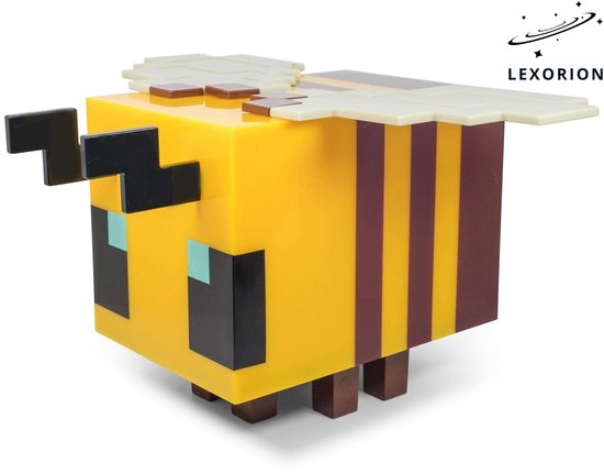 Lexorion Minecraft Gele Bij Figural Mood Light – LED Nachtlampje 12 cm (5 inch) – Sfeerlamp – Decoratieve Gaming & Slaapkamer Verlichting van Merkloos