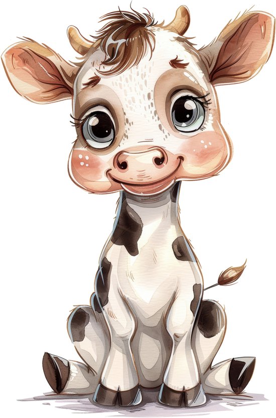 Lichtbak met kabel 15 x 20 cm Baby koe van Merkloos