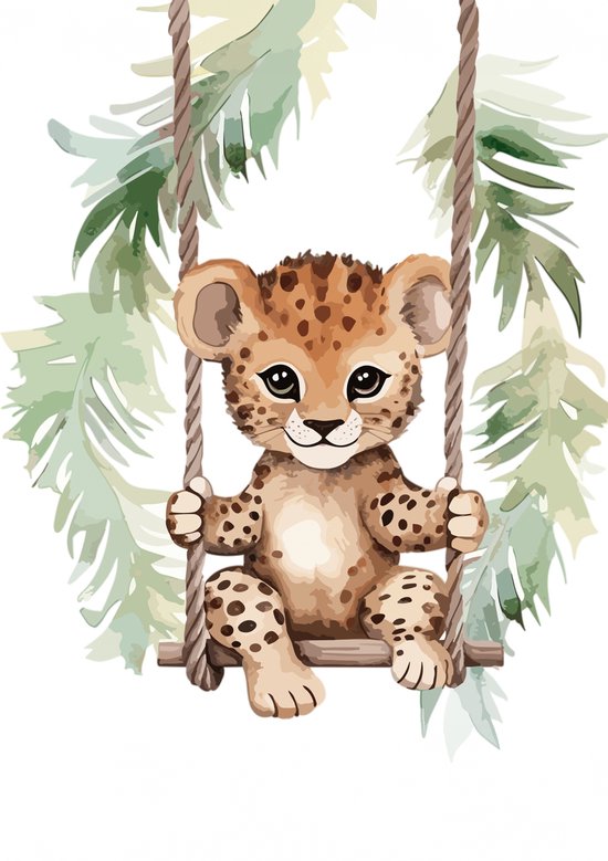 Lichtbak met kabel 15 x 20 cm Jungle - Luipaard van Merkloos