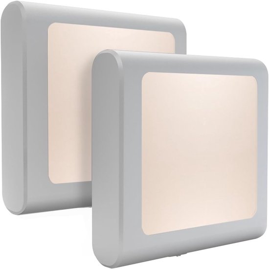 Lichtgevoelig nachtlampje- Insteek Nachtlamp - Gaat Aan bij Donker, Uit bij Licht - Dimbaar Warm Wit Licht - Energiezuinig, Veilig - Set van 2 Stuks - Voor Elke Kamer van Merkloos