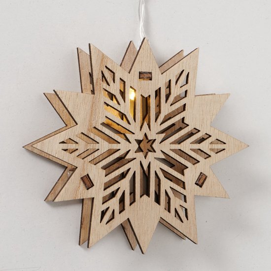 Lichtketting LED met 10 houten sterren