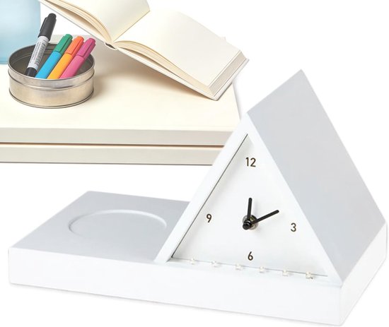 Lichtwekker Bureau Organizer - Nachtkastje Klok - Ontspannen Lezen - Ruimtebesparend Ontwerp - 30 x 18 cm - Wit