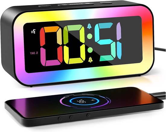 Lichtwekker Kinderen - Digitale Wekker - Wakker Worden - RGB Kleuren - 8.8 x 3.81 x 5.5 cm - Niet gespecificeerd