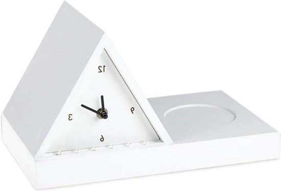 Lichtwekker met bekerhouder - Nachtkastje organizer - Ontspannen lezen - Ruimtebesparende ruststand - 30 x 18 x 18 cm - Wit