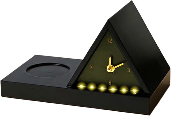Lichtwekker Nachtkastje - Ergonomische Display - Boek Lezen - Geïntegreerde Bekerhouder - 18x18 cm - Zwart