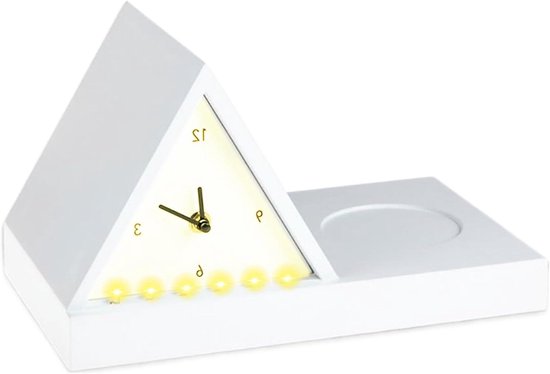 Lichtwekker Tafelorganizer - Nachtkastje met Licht - Lezen en Wakker Worden - Ergonomisch Ontwerp - 18 cm breed - Wit