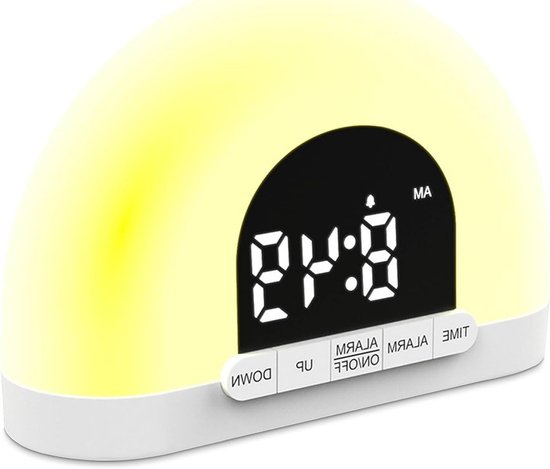 Lichtwekker Zonsopgang - Weklicht Simulatie - Rustig Wakker Worden - Geleidelijke Lichtintensiteit - 15 x 10.5 cm - Wit