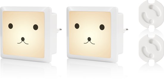 Liefjes & Co Nachtlampje Kinderen - Baby - Automatische Lichtsensor - Met Stopcontactbeschermers - 2 Stuks