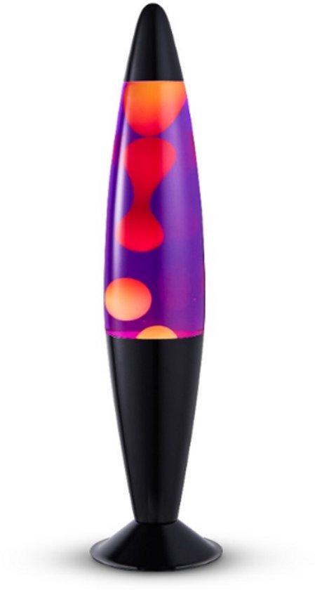 Lighto Lavalamp - Paarse Vloeistof met Gele Lava - voor Kinderen - Zwart