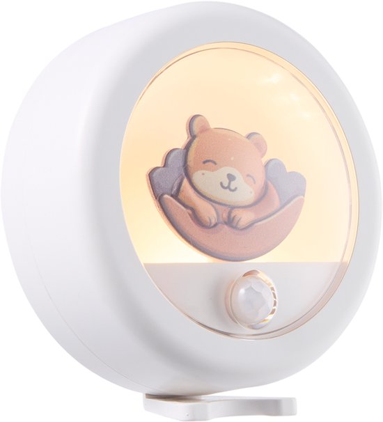 Lighto Nachtlampje Kinderen met Bewegingssensor - Beer - Warm Wit Licht - Draadloos - LED - 2 Dim Standen - Nachtlampje baby - Bedlampje van Merkloos